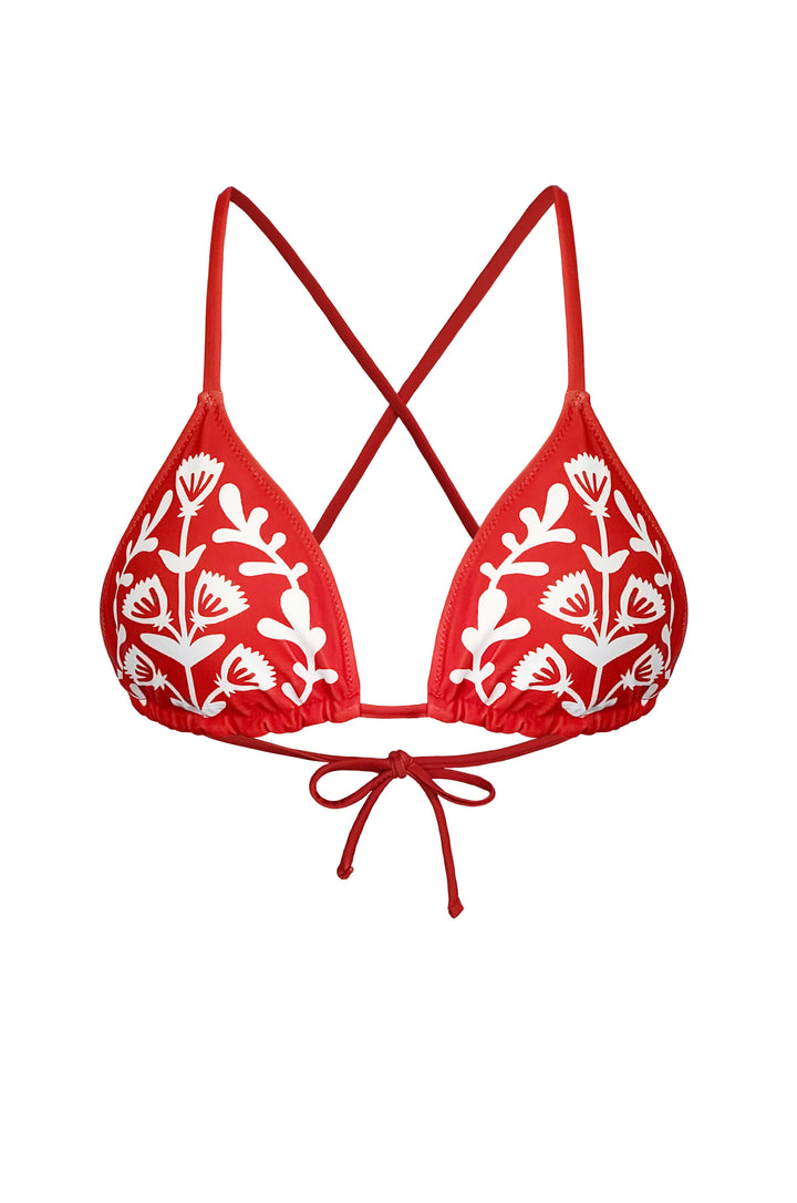 Coral Garden Reversible Triangle Bikini Top