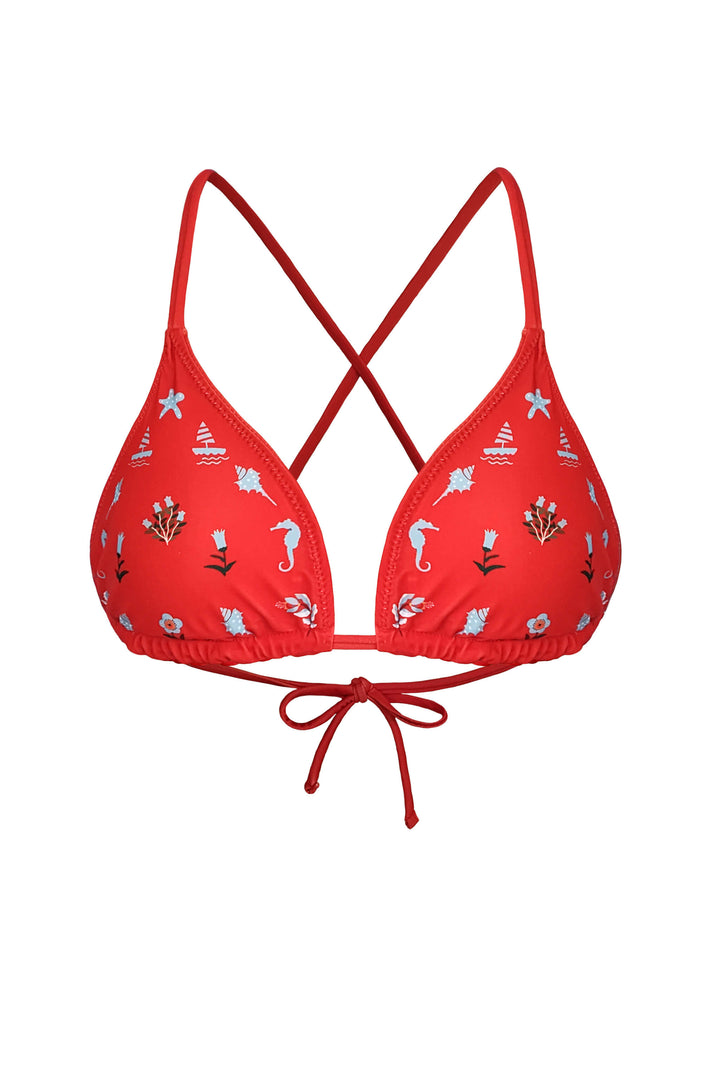Coral Garden Reversible Triangle Bikini Top
