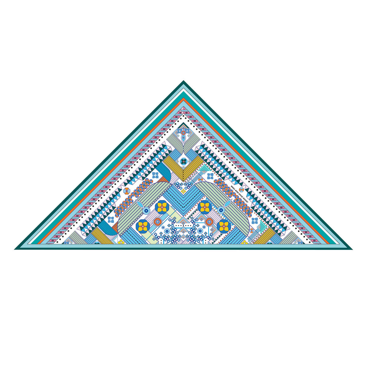 Reconstructive Triangle Double Sided Wool Silk Triangle Scarf Of Shapes Reconstruction