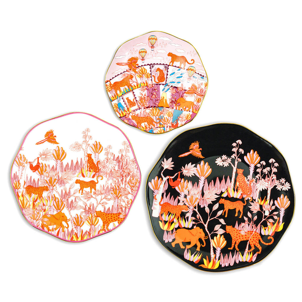 Travel Around World Bone China Plates Set Three