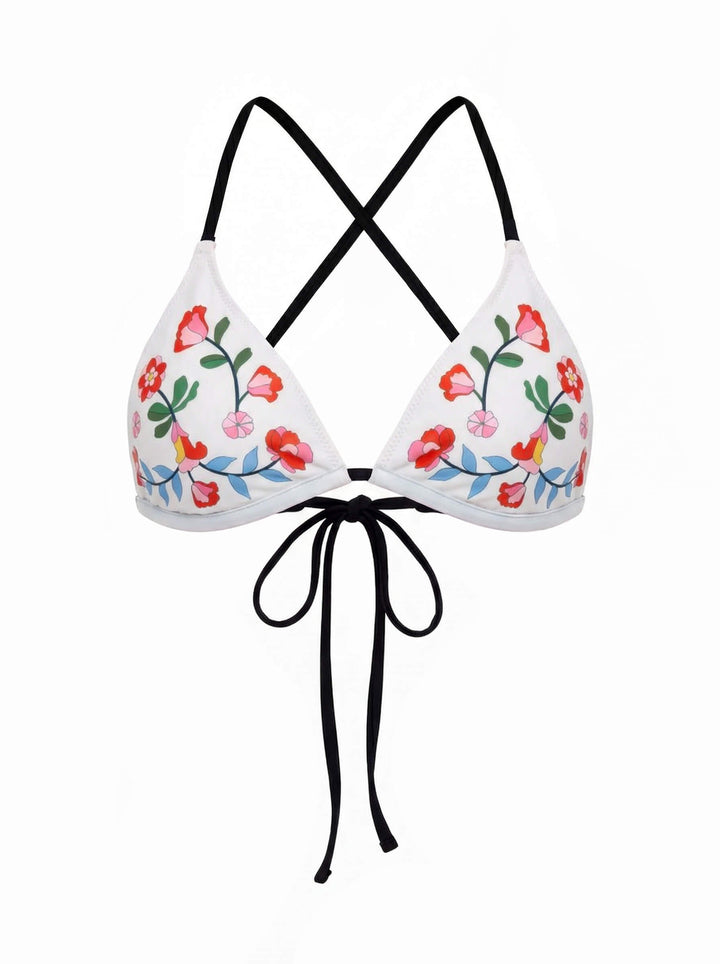 Wild Rose Reversible Triangle Bikini Top