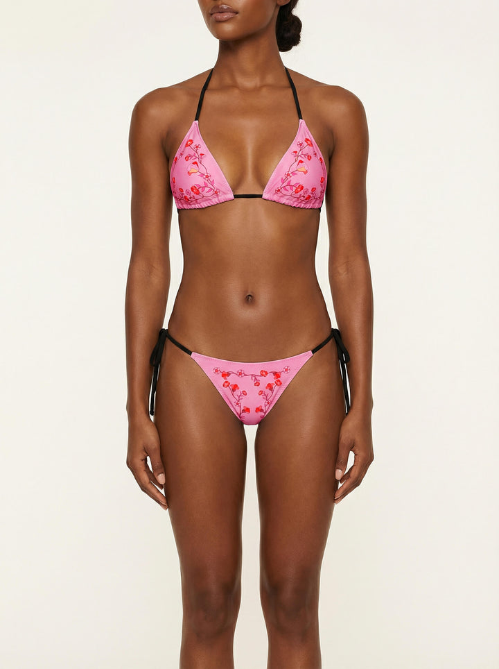 Wild Rose Reversible Triangle Bikini Top