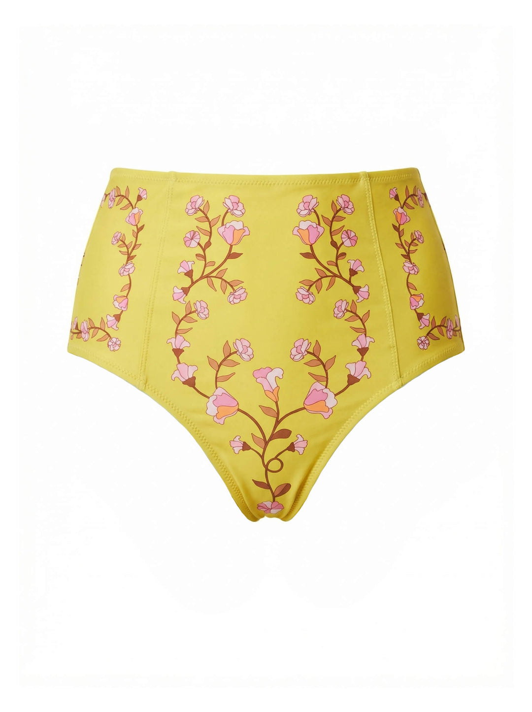 Yellow Bloom High Waisted Bikini Bottom