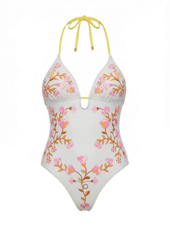 Yellow Bloom Reversible One Piece Swimsuit