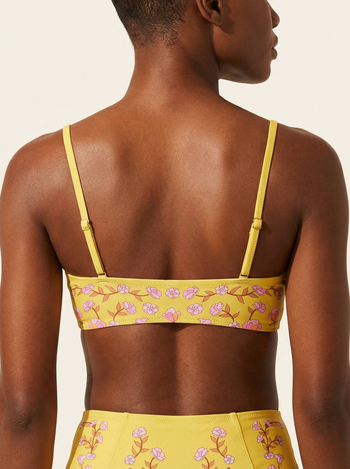 Yellow Bloom Underwire Bikini Top