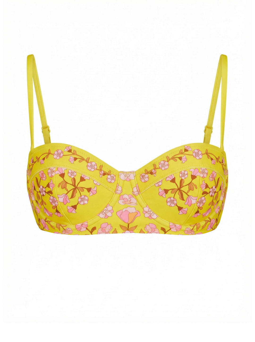 Yellow Bloom Underwire Bikini Top