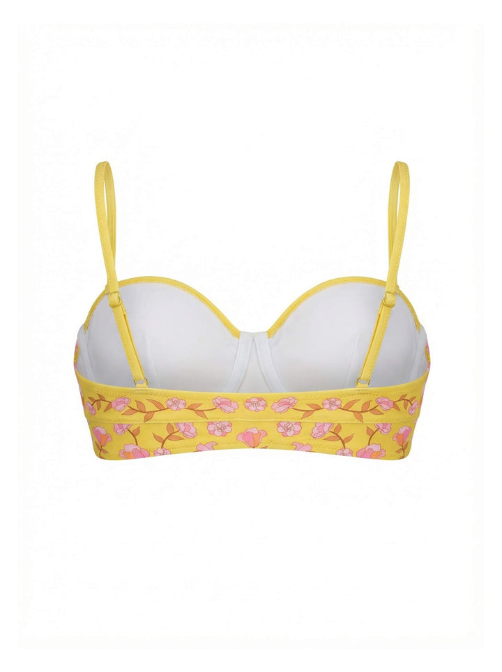 Yellow Bloom Underwire Bikini Top