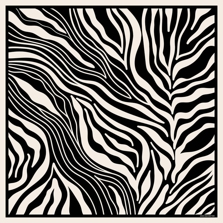 Zebra Wave Double Sided Silk Scarf
