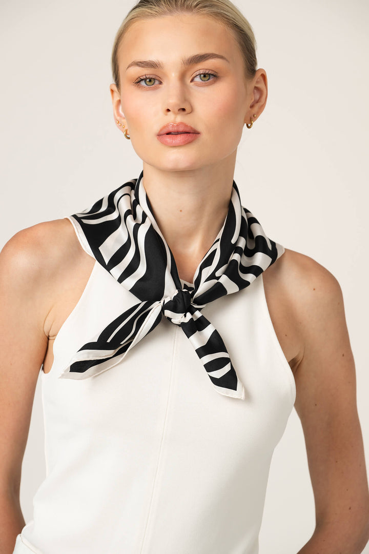Zebra Wave Double Sided Silk Scarf
