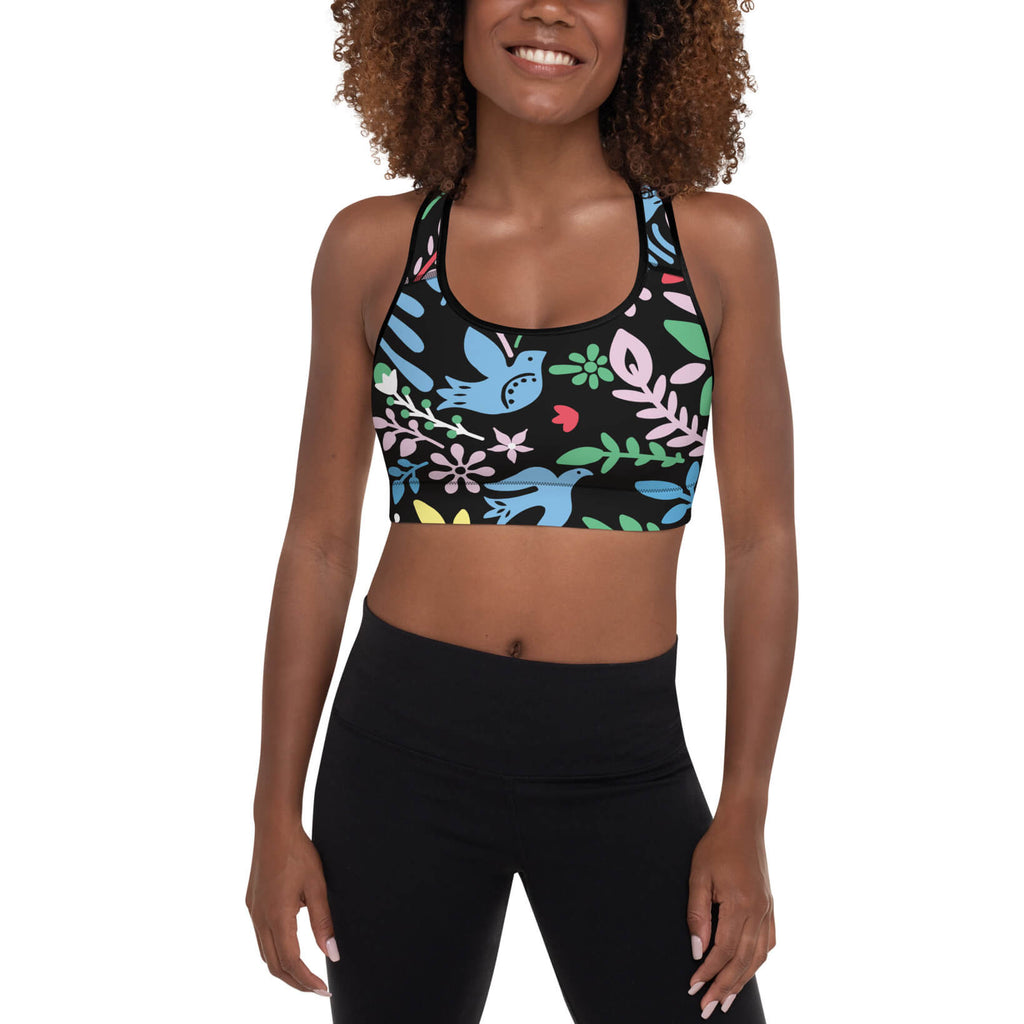 Sports Bra Night Flowers