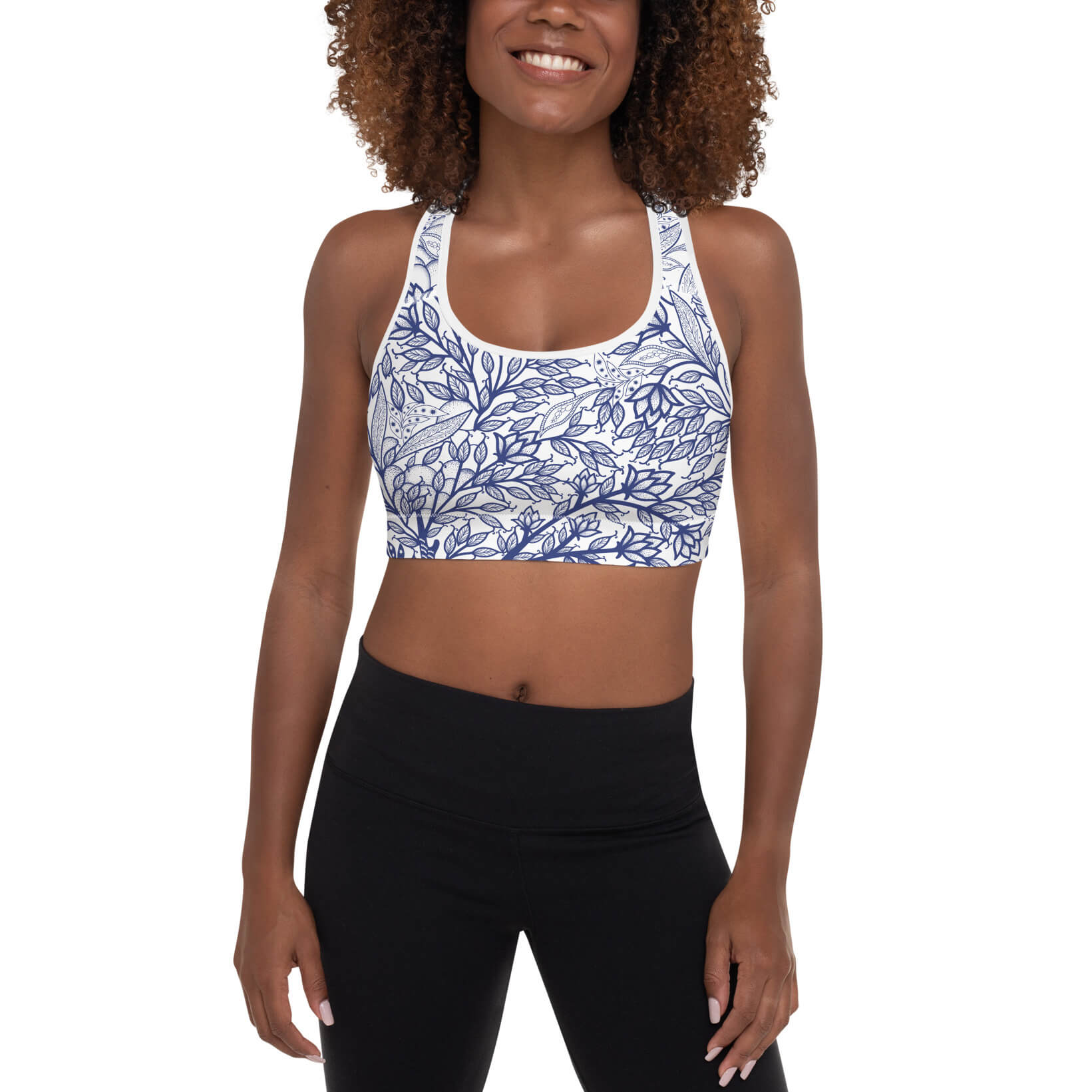 Floral sports hot sale bra