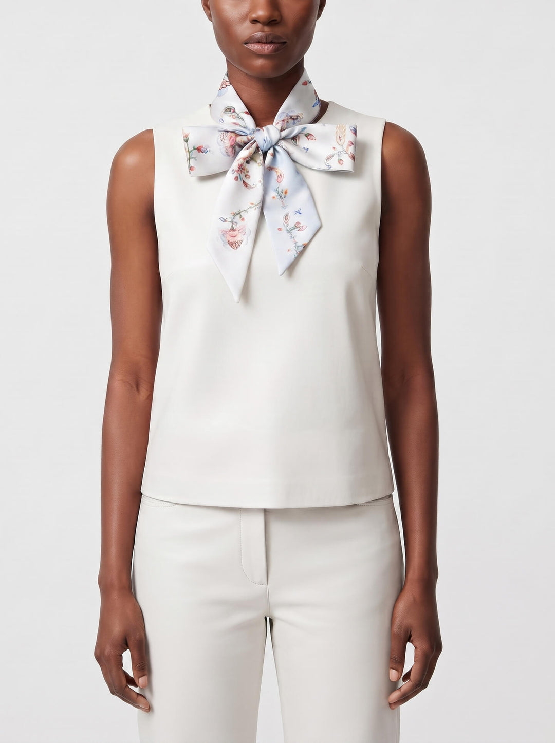 Silk Skinny Scarf Dawn Garden