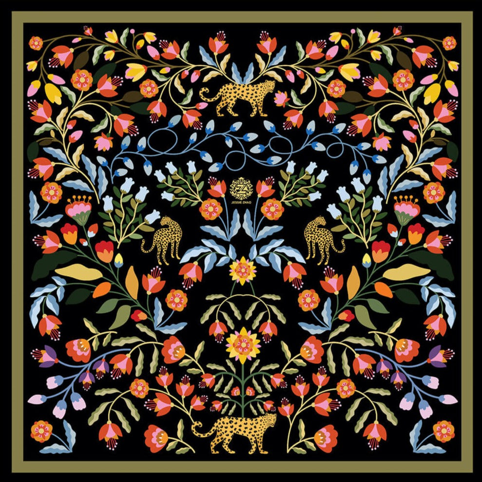 Double Sided Silk Scarf Night Imagination