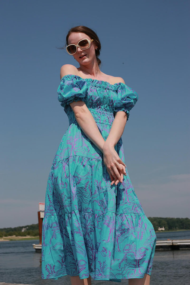 Blue Forest Midi Dress