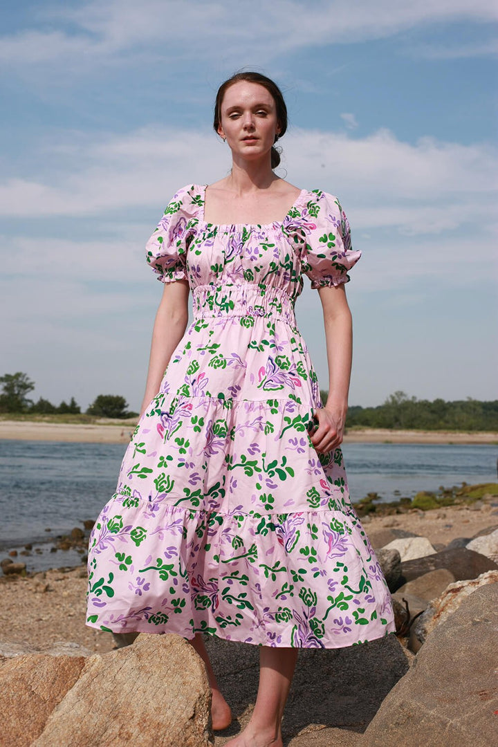 Pink Garden Midi Dress