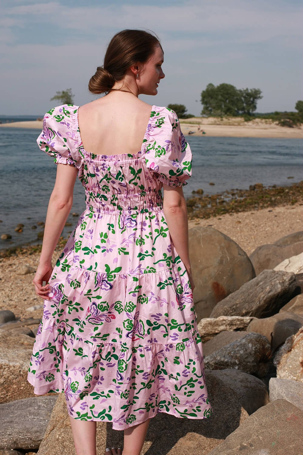 Pink Garden Midi Dress