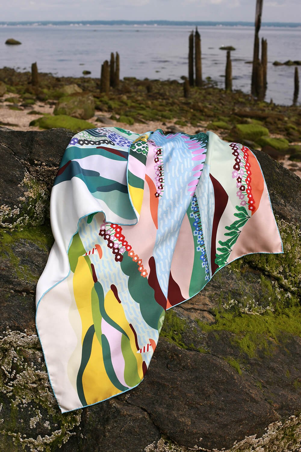 Double Sided Silk Scarf Of Summer