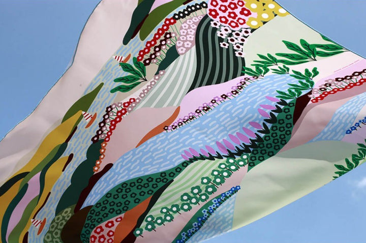 Double Sided Silk Scarf Of Summer