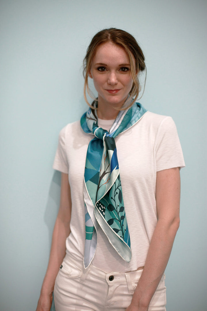 Silk Scarf with Raining Afternoon