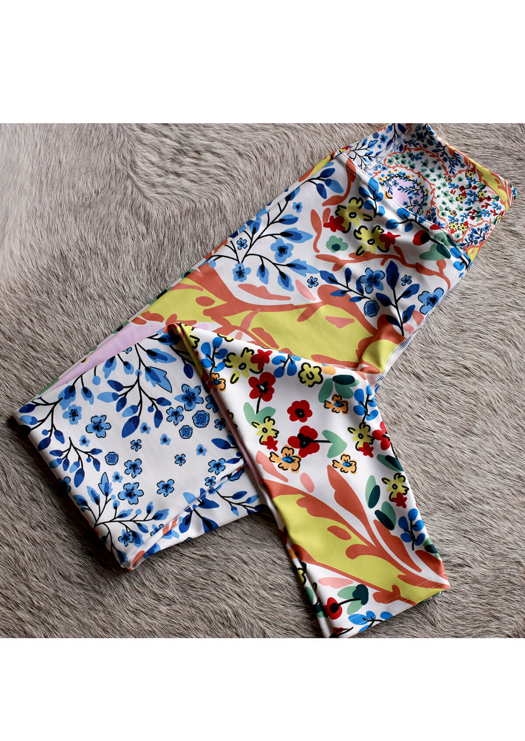 High Waist Yoga Leggings In Yellow Flower Garden