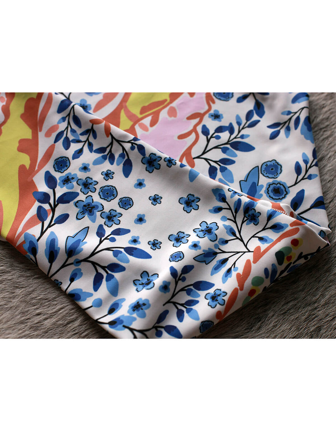 High Waist Yoga Leggings In Yellow Flower Garden