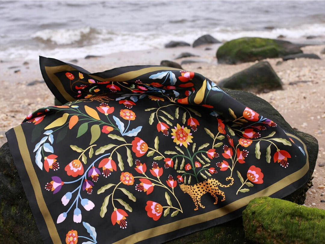 Double Sided Silk Scarf of Night Imagination
