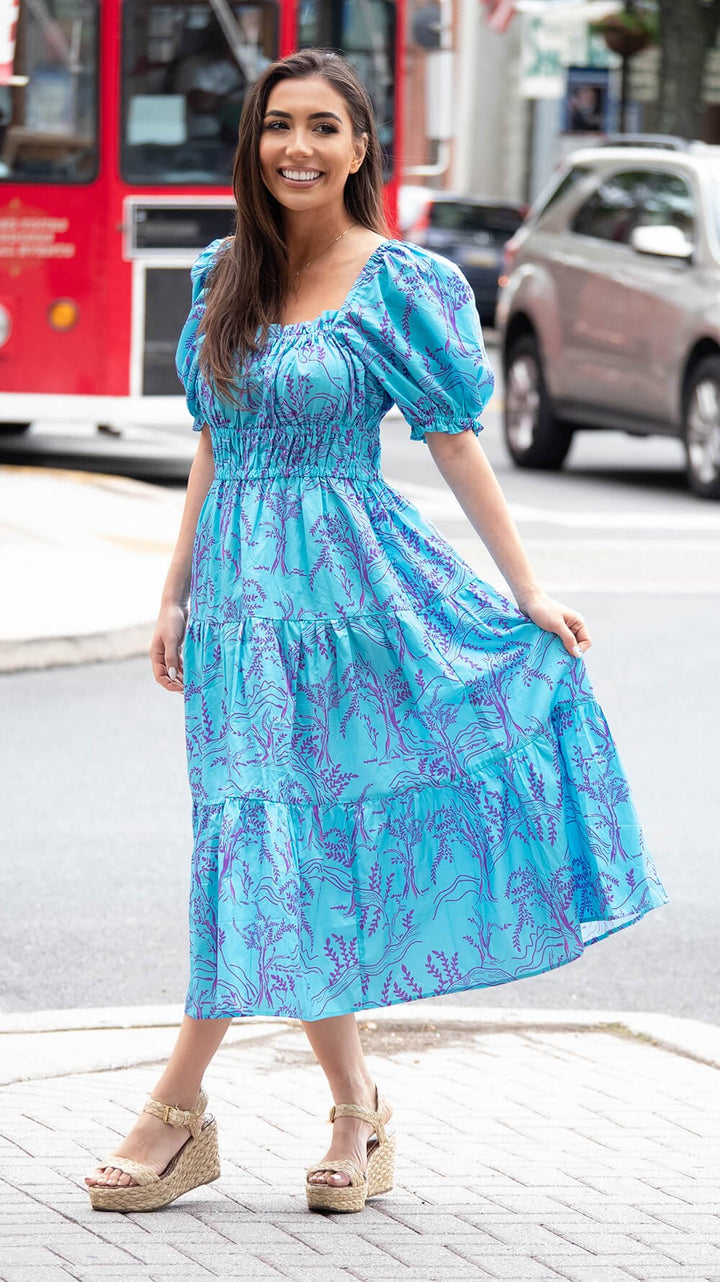 Blue Forest Midi Dress