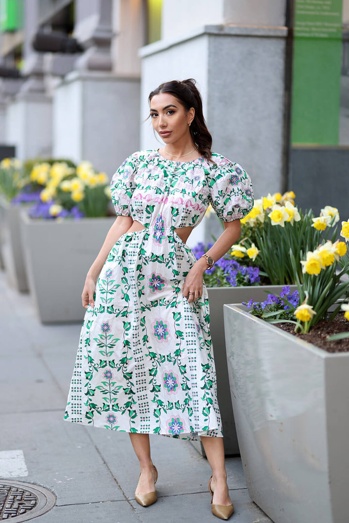 Danielle Green Garden Midi Dress
