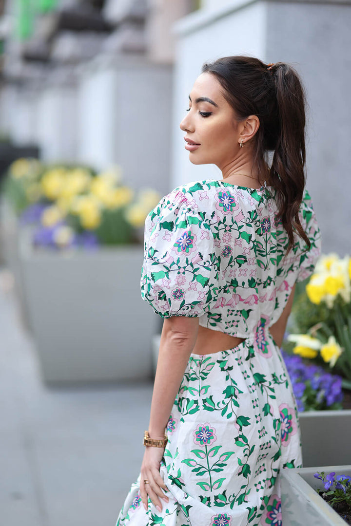 Danielle Green Garden Midi Dress