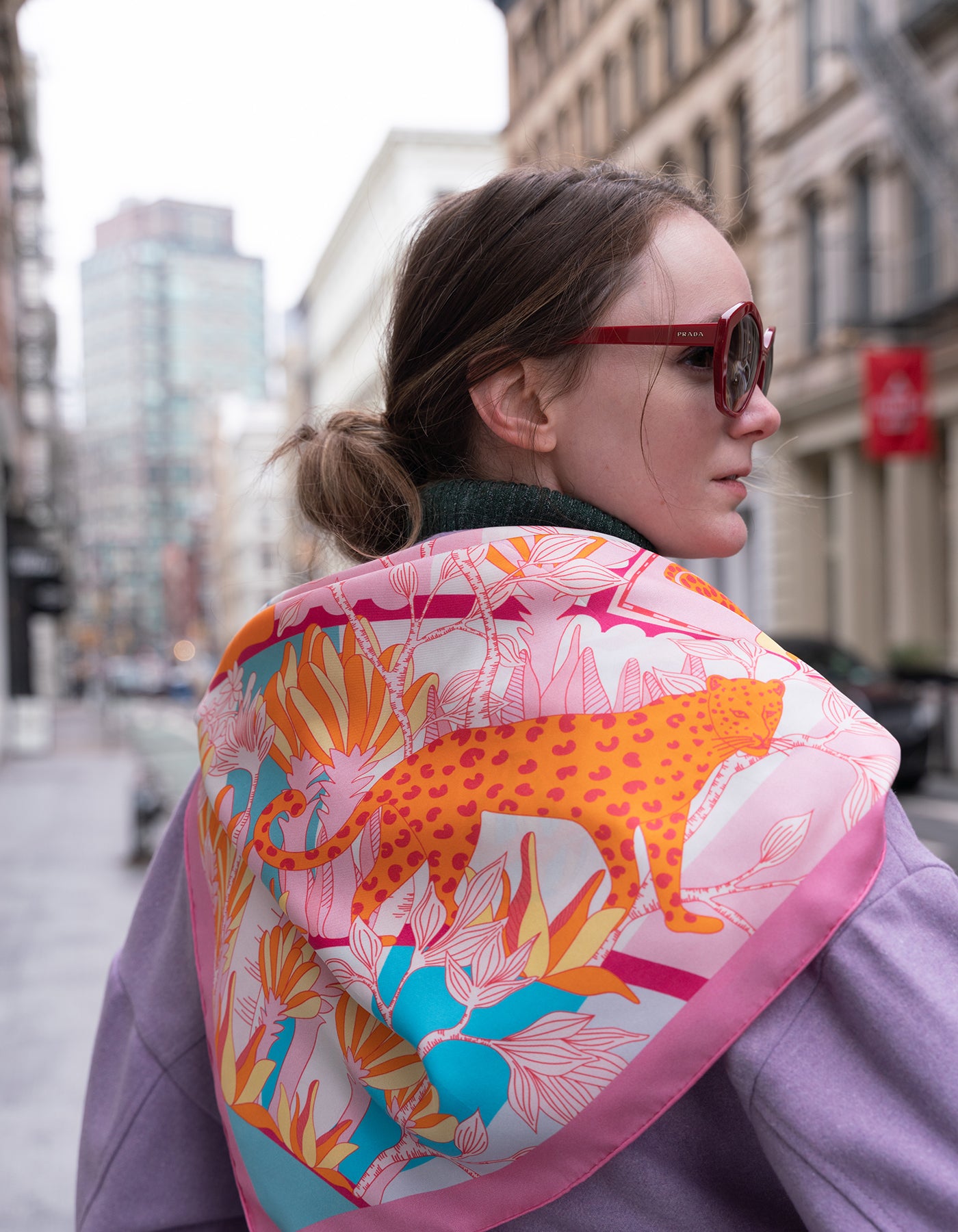 Double Sided Silk Scarf Of Around The World
