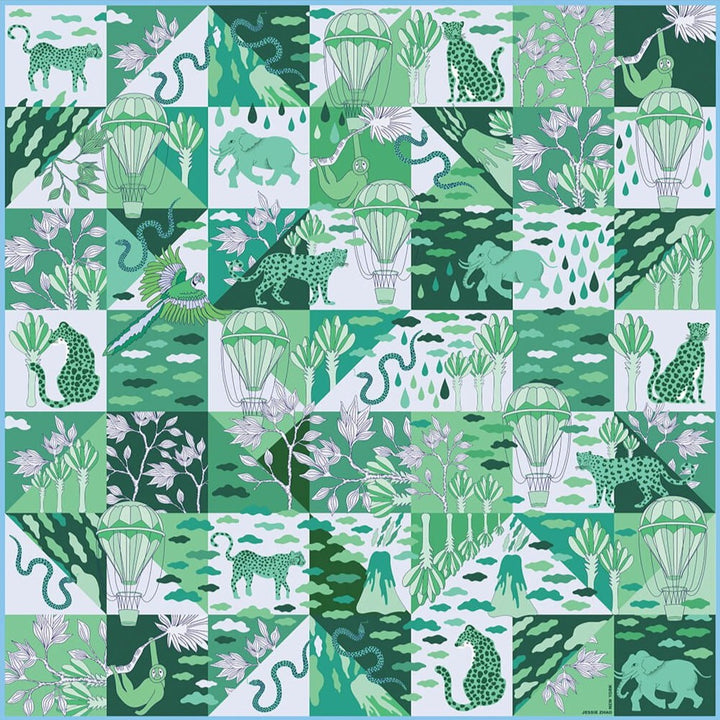 Double Sided Silk Scarf Of Rainforest Imagination