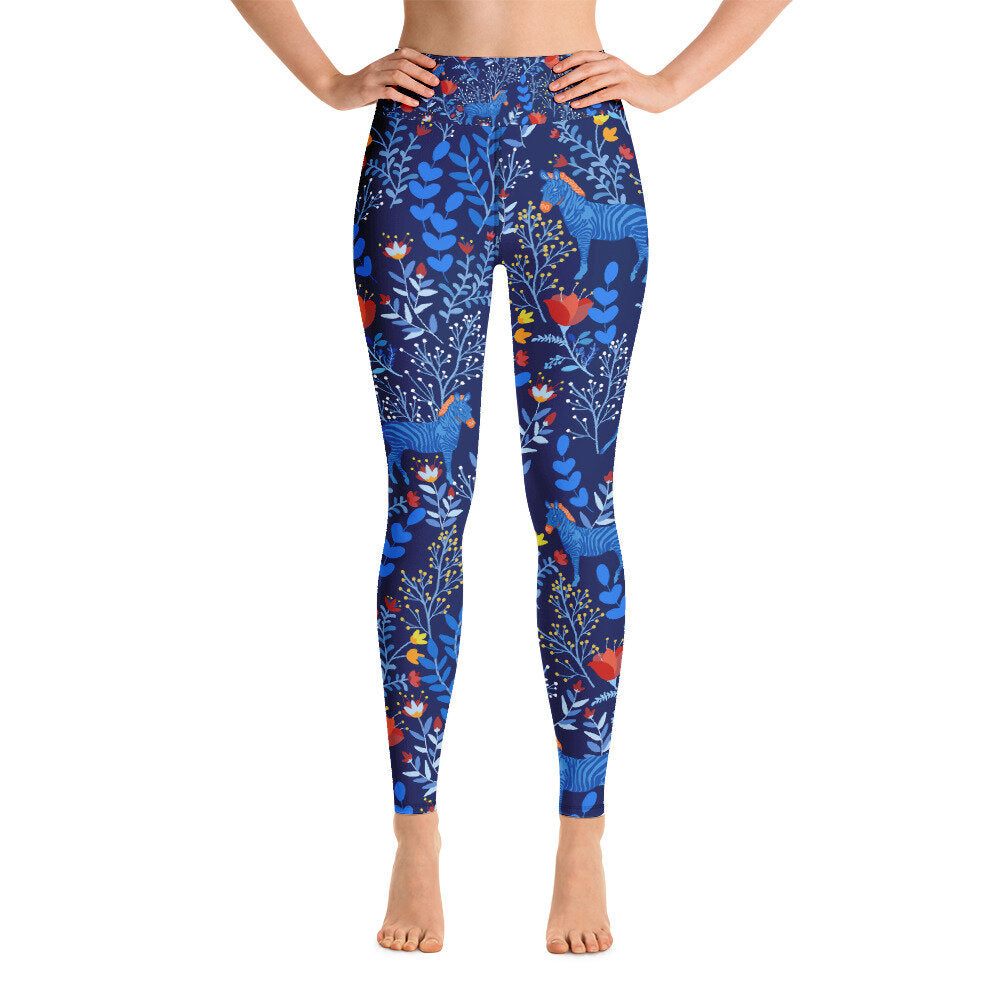 High Waist Yoga Leggings Zebra